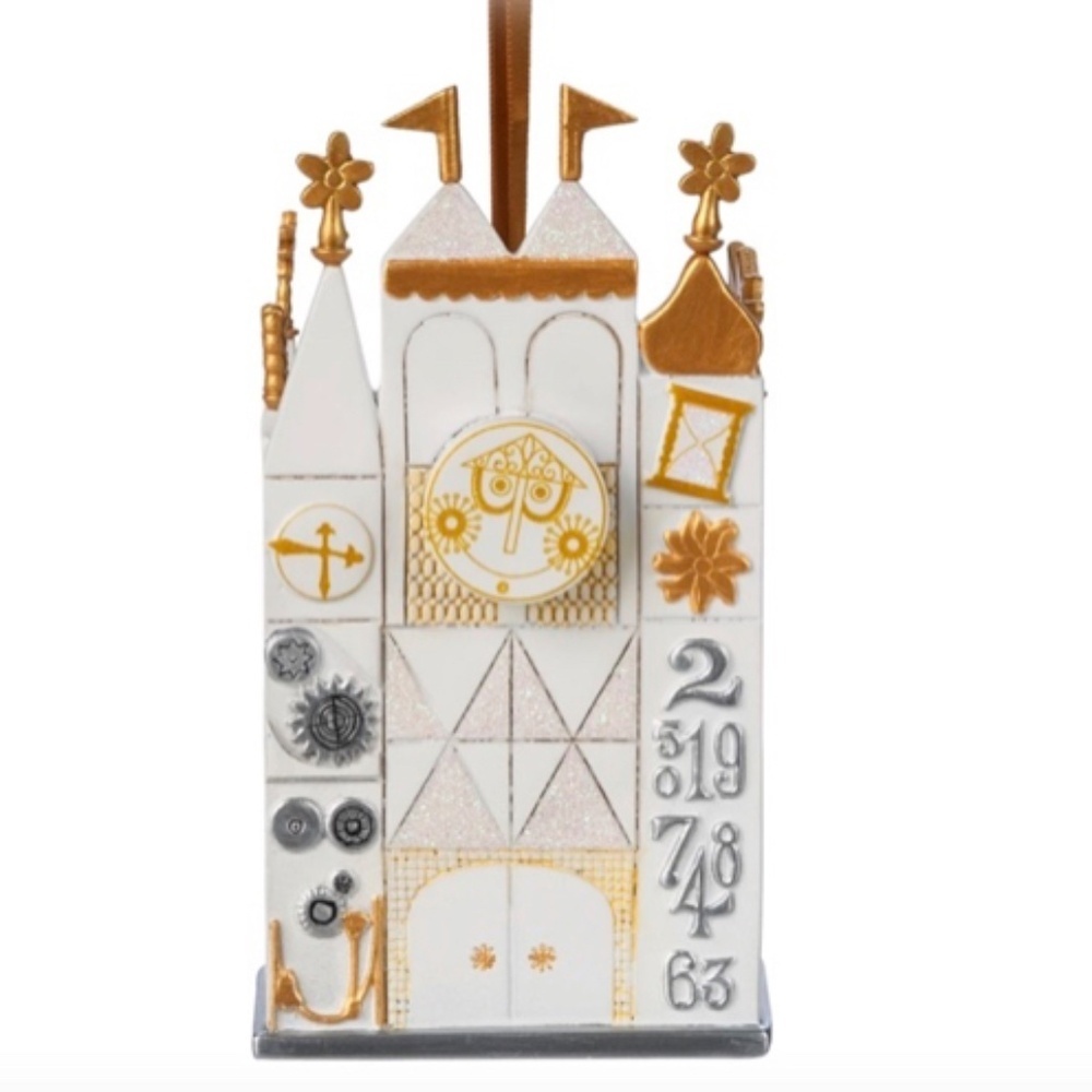 Disney Store - Sketchbook It's a Small World Clock Disneyland Christmas Ornament